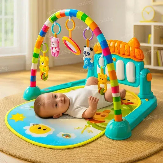 Baby Piano Gym Mat With Music - Multi Colour
